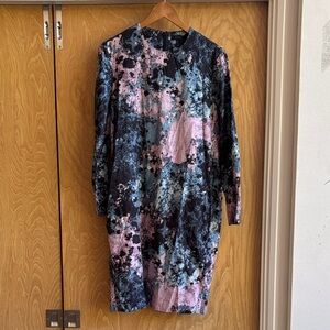 COS Long Sleeve Abstract Dress - Blue, Pink, Black